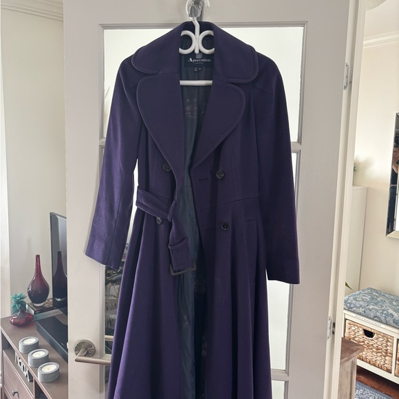 Aquascutum London Blue Notched Collar Wrap Trench Coat - Picture 2 of 5